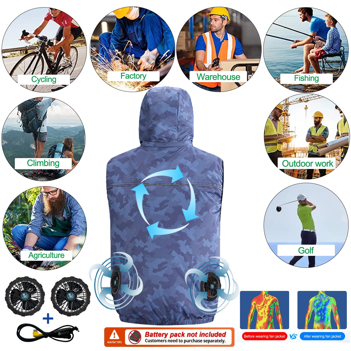 Gilet de sport d'été 12V/5V av - Outdoor Sport Brand Jacket avis et prix